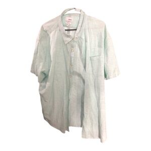 Sonoma Men’s Mint Green Linen Button Down Short Sleeve Shirt Size XXL